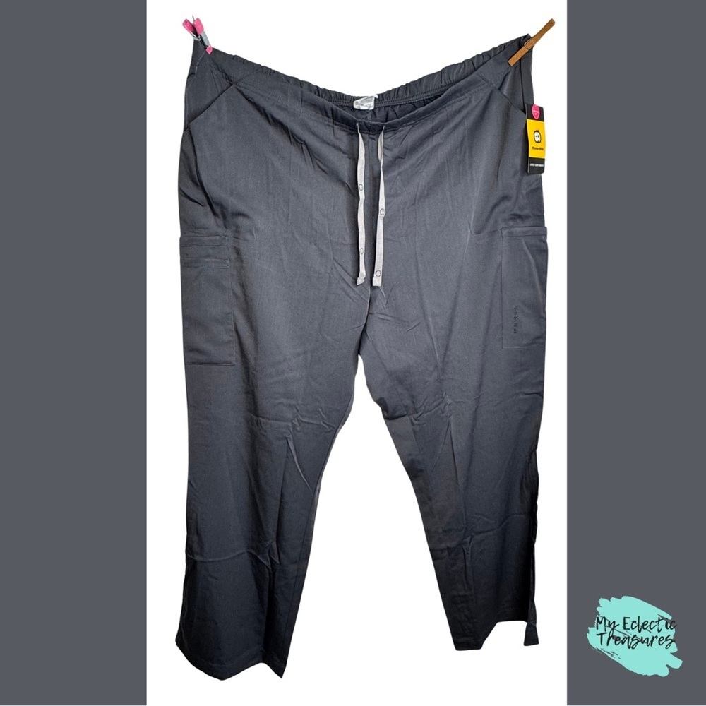 WonderWink PRO Scrub Pants 3XL Pewter Gray Pull On Cargo NWT